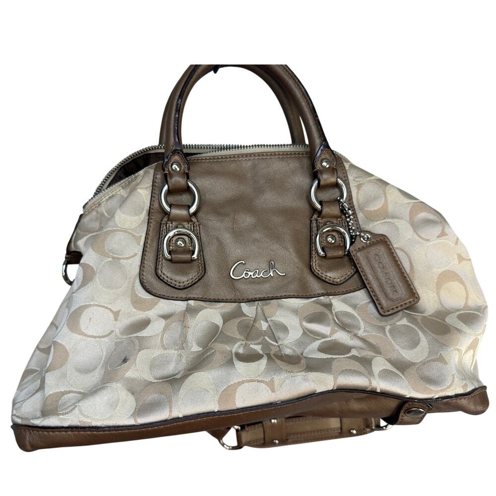 Coach Signature Colette Satchel Bronze Trim Y2K Grunge Minimalist Boho